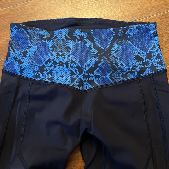 Lululemon -All the right places -high waisted -navy blue - snake print waistband - Picture 2 of 5